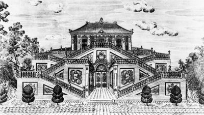 East side of the Palace of the Calm of the Sea, Gardens of Yuan Ming Yuan, Peking, 1783-86 by Lang Shining